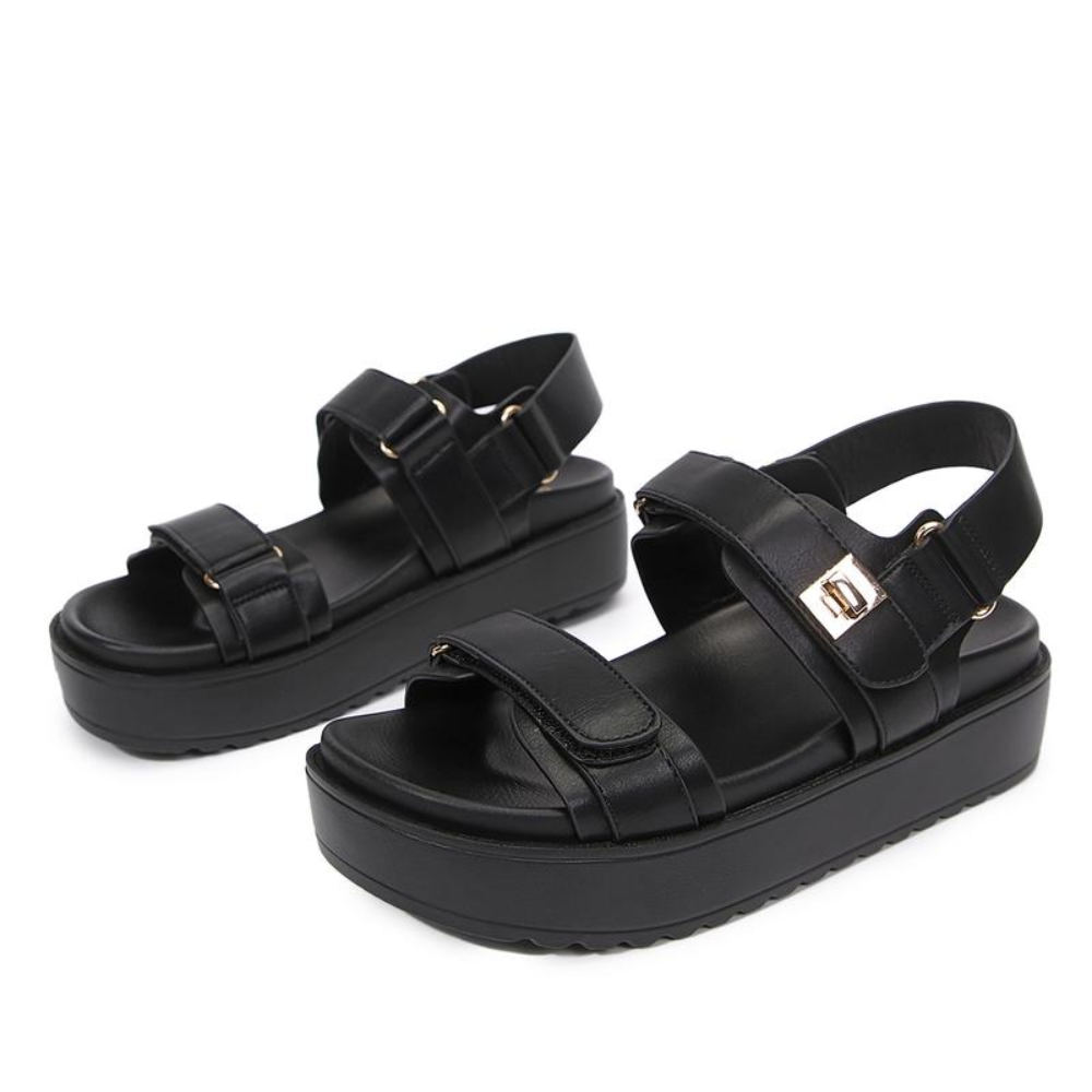 Raffia Buckle Platform — Sandali Con Plateau Con Fibbia Da Donna, immagine 3
