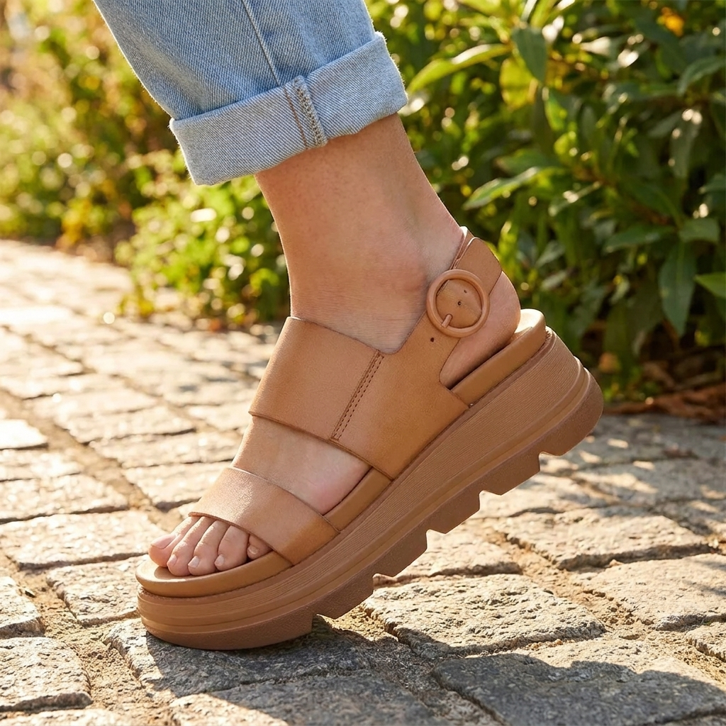 Terra — Sandali Platform Con Fibbia Da Donna, immagine 5
