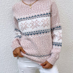 Maglione Con Fiocchi Di Neve Da Donna Con Collo Alto E Taglio Comodo, immagine 8