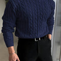 Maglione A Trecce Da Donna Con Girocollo E Maglia Spessa, immagine 1