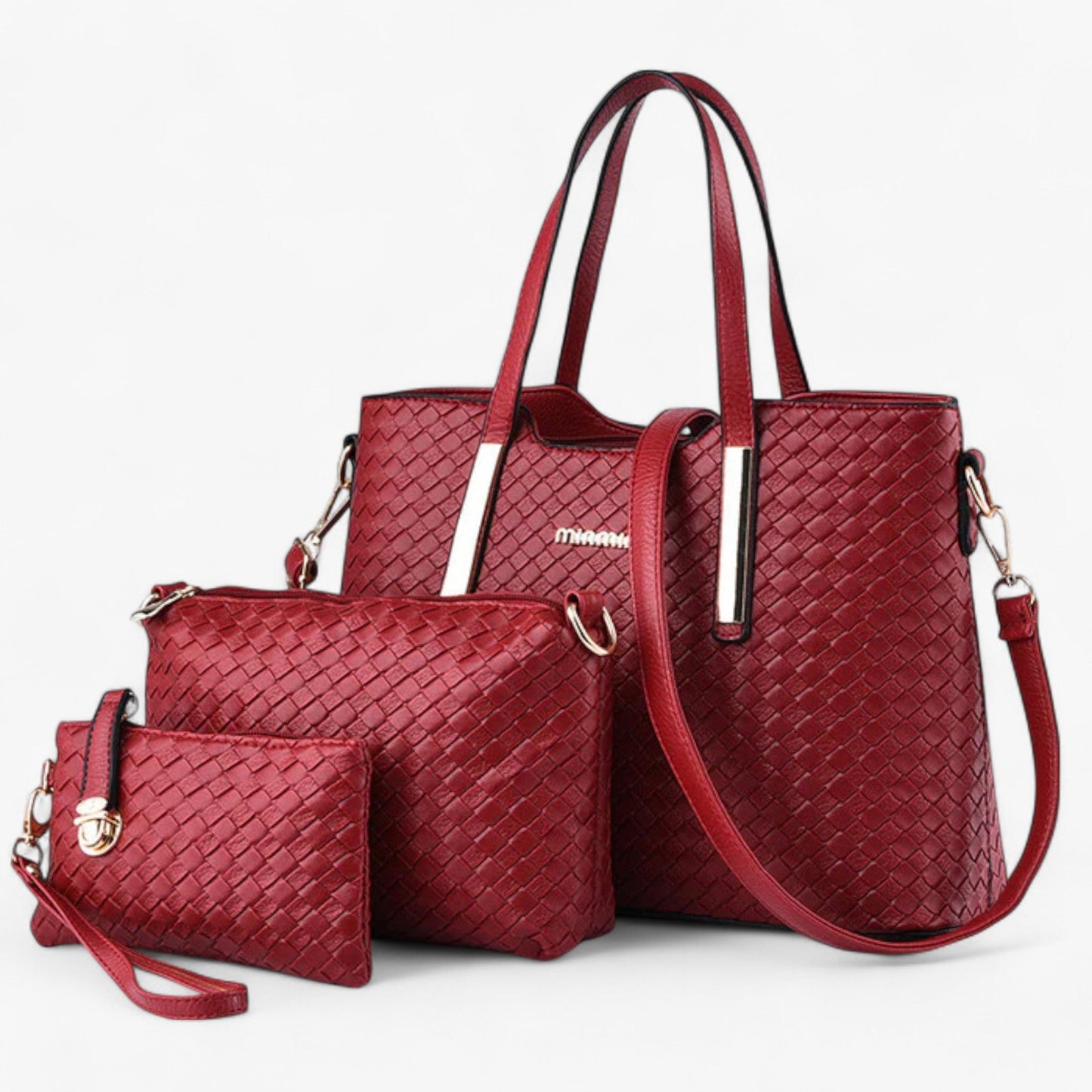 Set Borse Tote Nere Intrecciate 3 Pezzi Donna — Ravenna, immagine 6