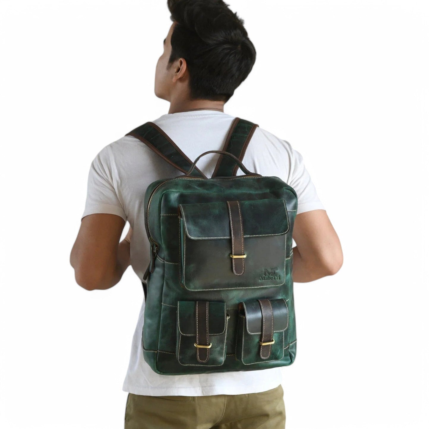 Zaino Verde Multitasche Uomo — Bosco, immagine 2