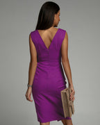 Abito Midi Aderente Da Donna Con Scollo A V E Spacco Laterale, immagine 9