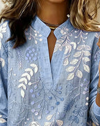 Blusa Floreale Da Donna Con Scollo A V E Maniche Tre Quarti, immagine 5