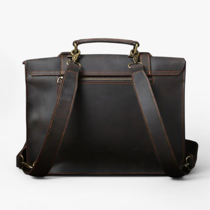 Borsa Messenger Marrone Con Patta Unisex — Trento, immagine 3