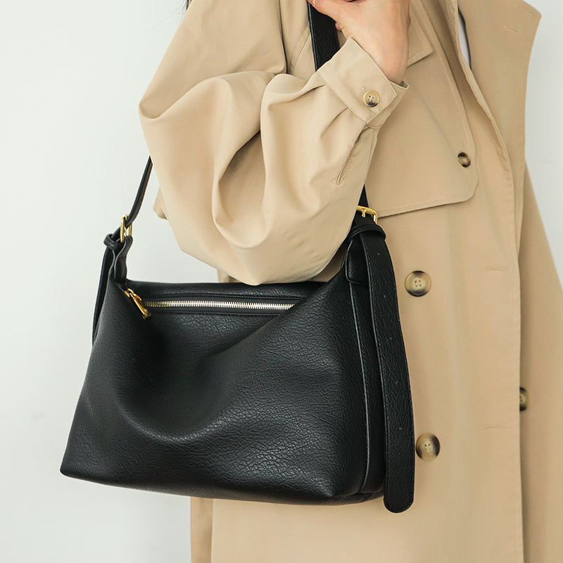 Borsa A Tracolla Marrone Ampia Donna — Ambra, immagine 7