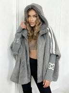 Cappotto Oversize In Pelliccia Sintetica Da Donna Con Cappuccio, immagine 6