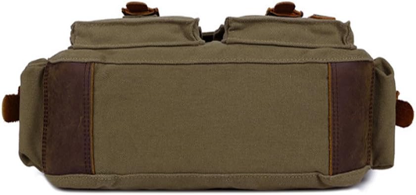 Borsa Messenger Verde Porta Laptop In Tela Uomo — Jonio, immagine 4