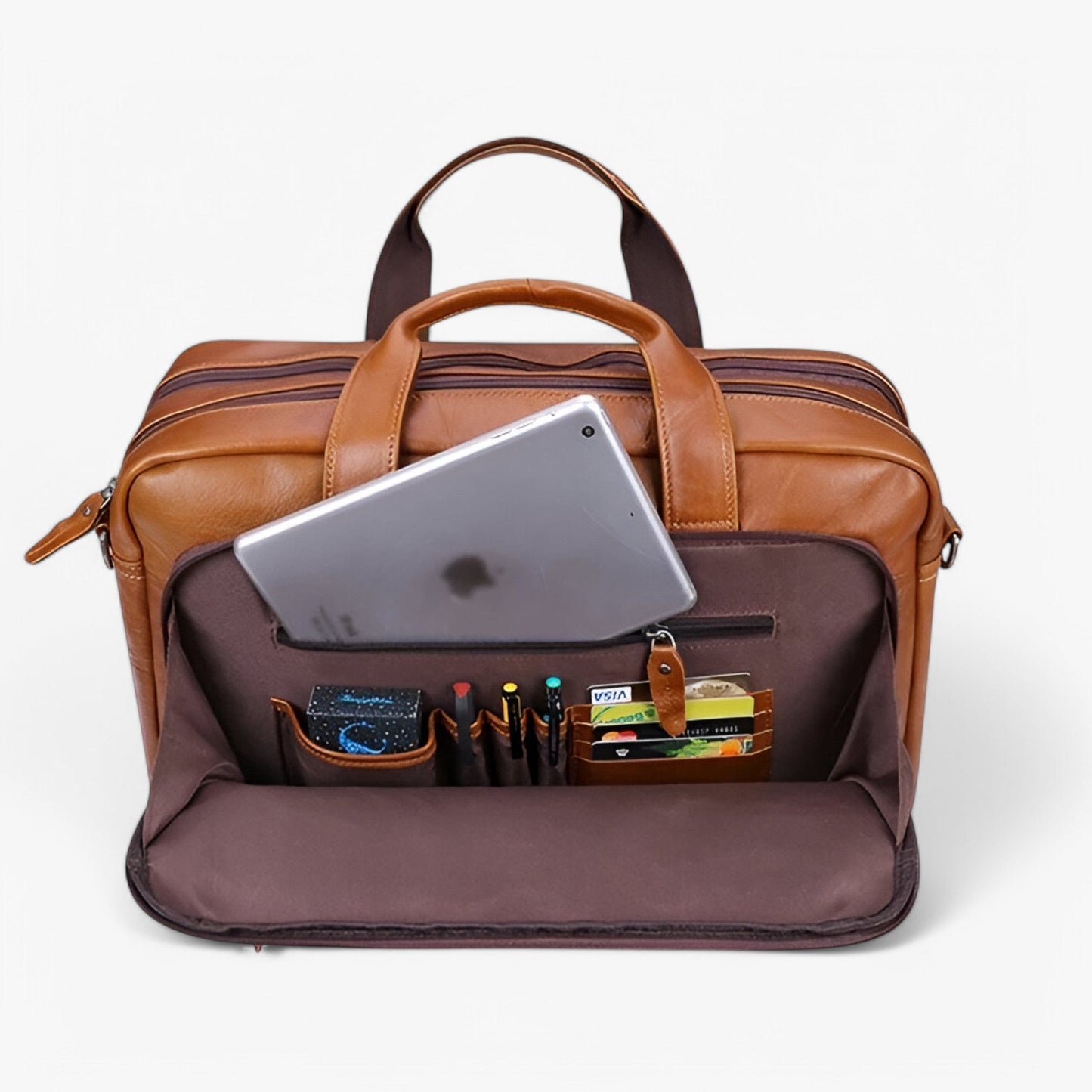 Borsa Portadocumenti Marrone Porta Laptop Uomo — Asti, immagine 5