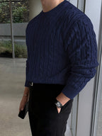 Maglione A Trecce Da Donna Con Girocollo E Maglia Spessa, immagine 5