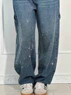 Jeans Balloon Da Donna A Gamba Larga Con Dettagli Brillanti, immagine 4
