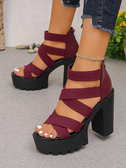 Rebel Platform Block Heels — Scarpe Con Plateau Da Donna, immagine 5