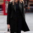 Cappotto Lungo Sfiancato Da Donna Con Revers E Tasche Con Patta, immagine 5