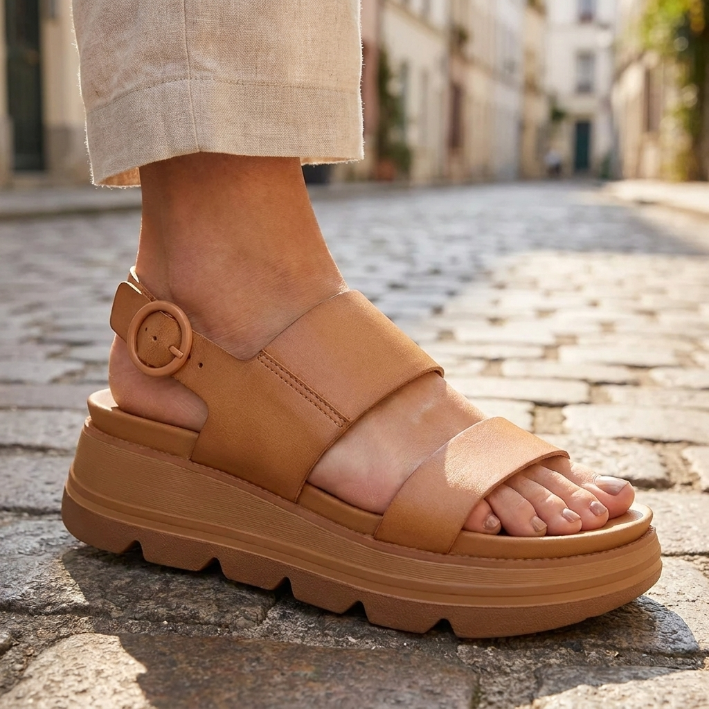 Terra — Sandali Platform Con Fibbia Da Donna, immagine 6