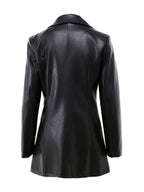 Cappotto Nero Sfiancato Da Donna Con Revers E Lunghezza Midi, immagine 4