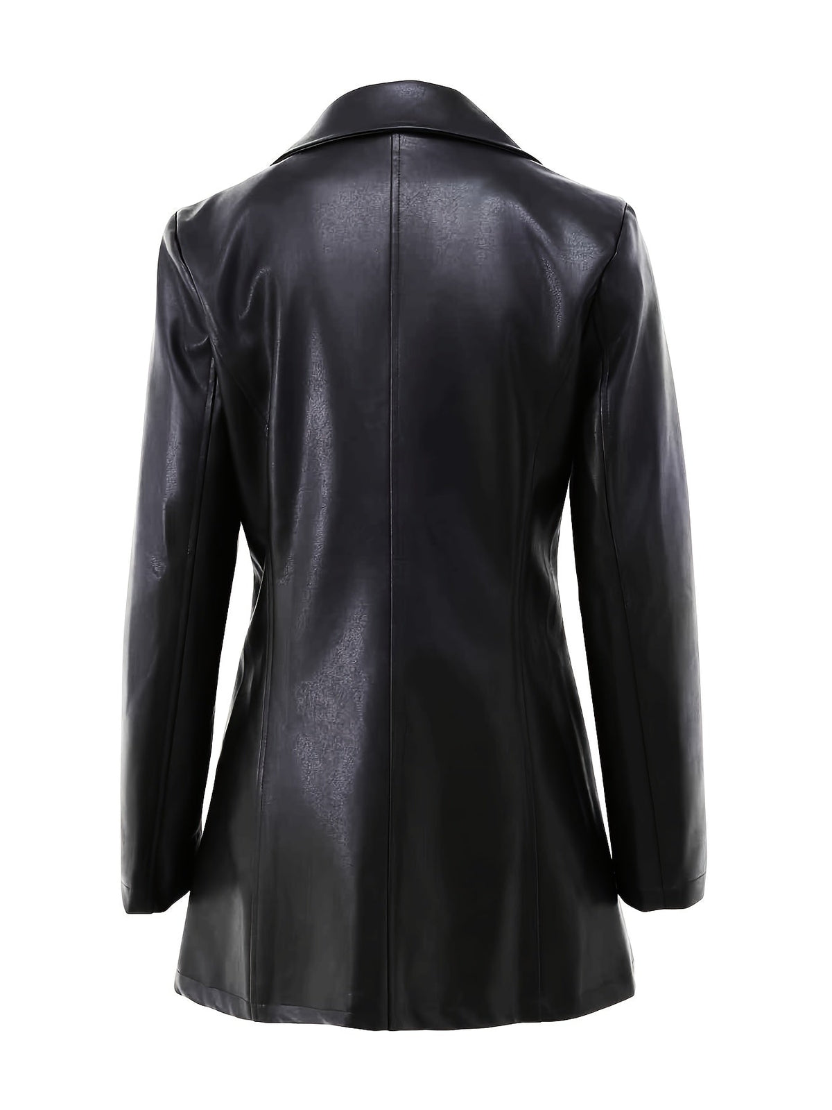 Cappotto Nero Sfiancato Da Donna Con Revers E Lunghezza Midi, immagine 4