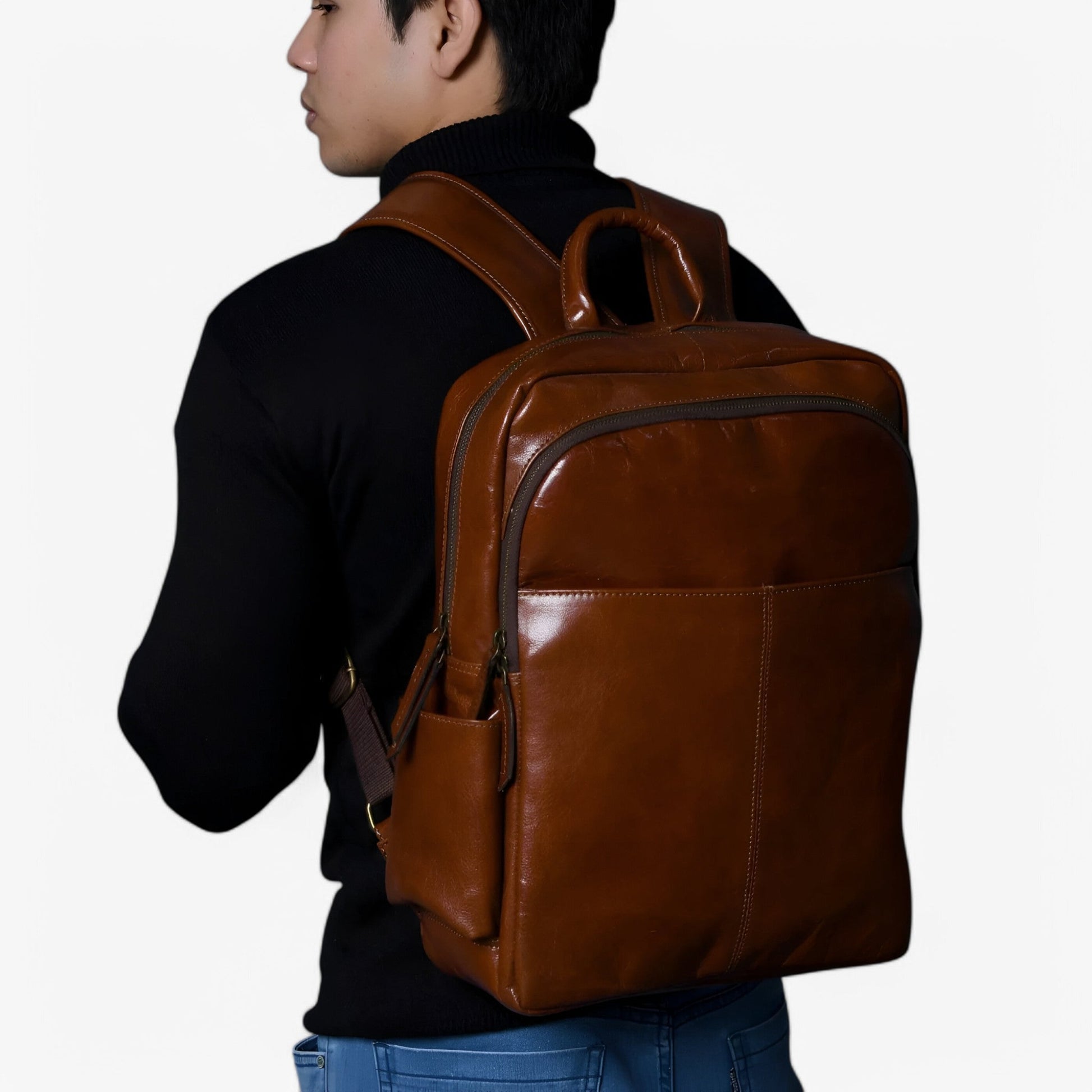 Zaino Marrone Minimal Uomo — Valdora, immagine 3