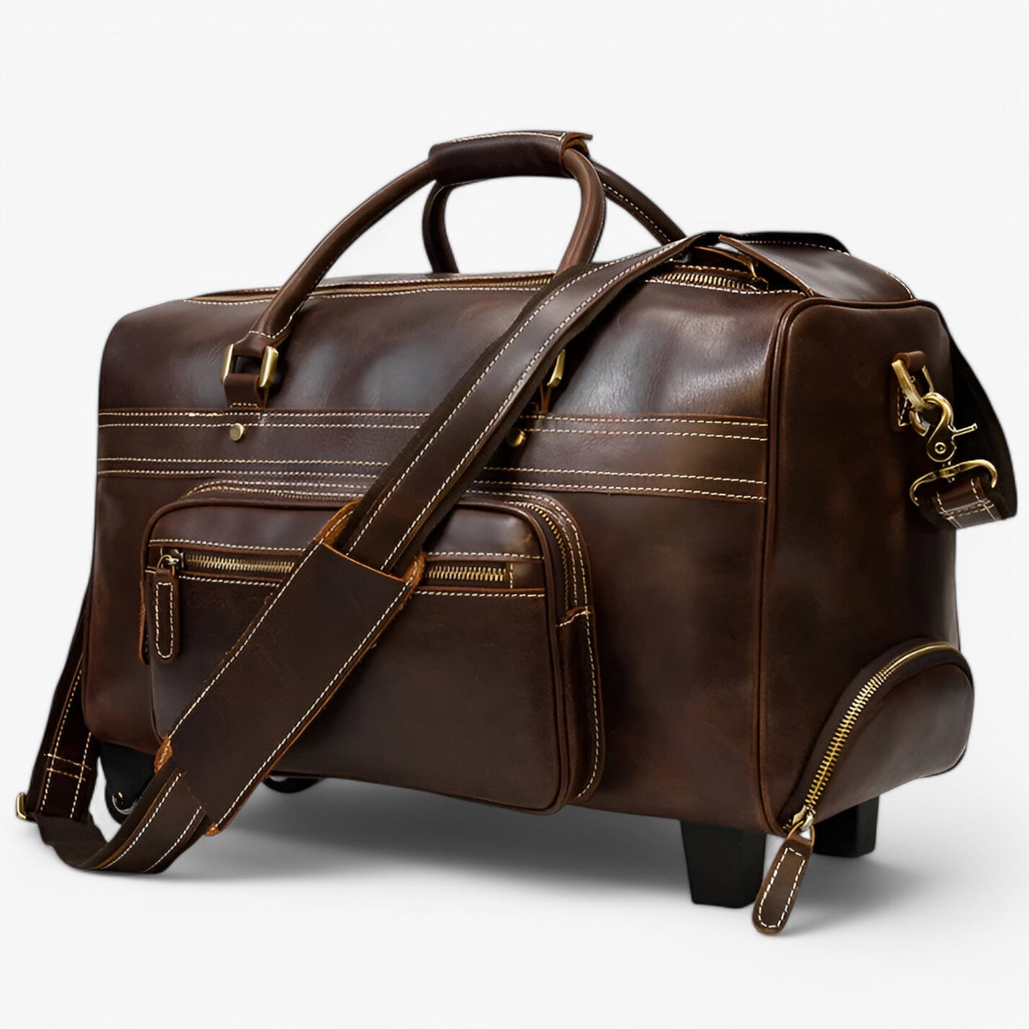 Trolley Da Viaggio Marrone Da 22 Pollici Unisex — Cabina, immagine 2