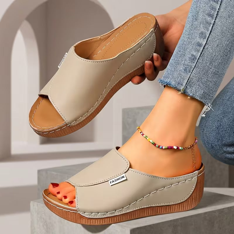 Slip-On — Sandali Con Zeppa Da Donna, immagine 10