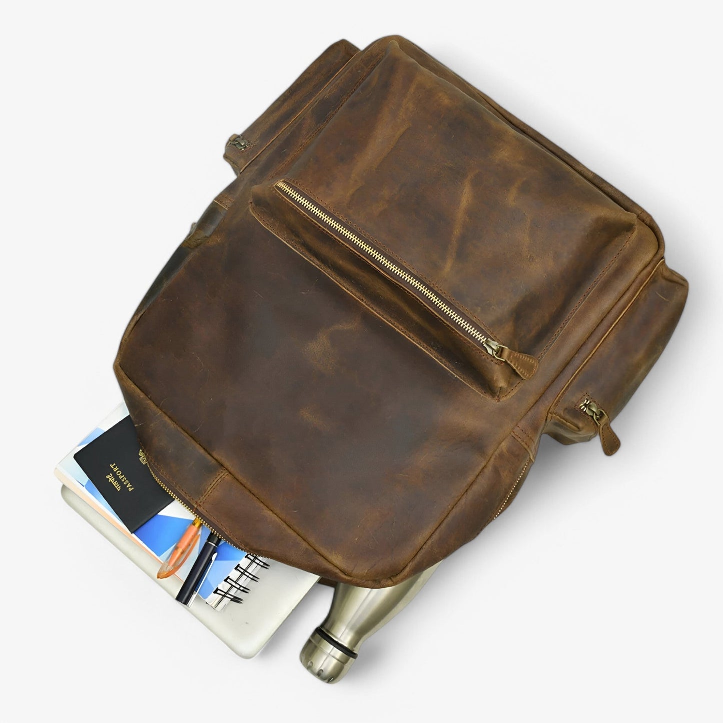Zaino Marrone Multitasche Unisex — Viaggio, immagine 5