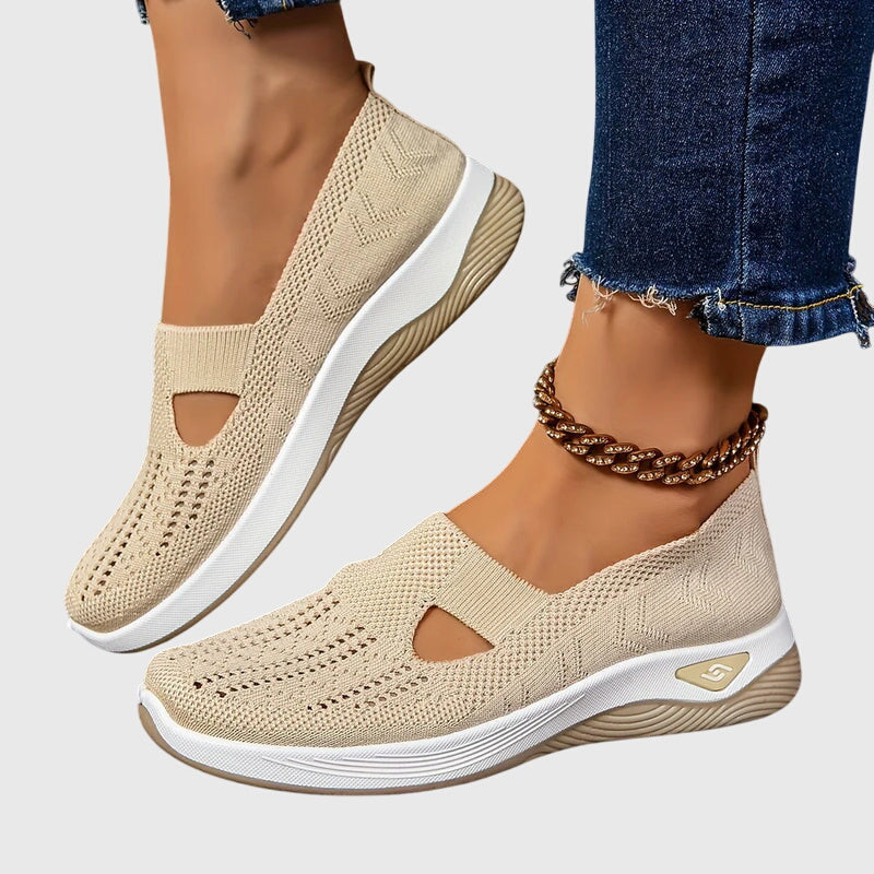 Sneakers Slip On Da Donna In Tessuto Traforato Con Suola Spessa, immagine 6
