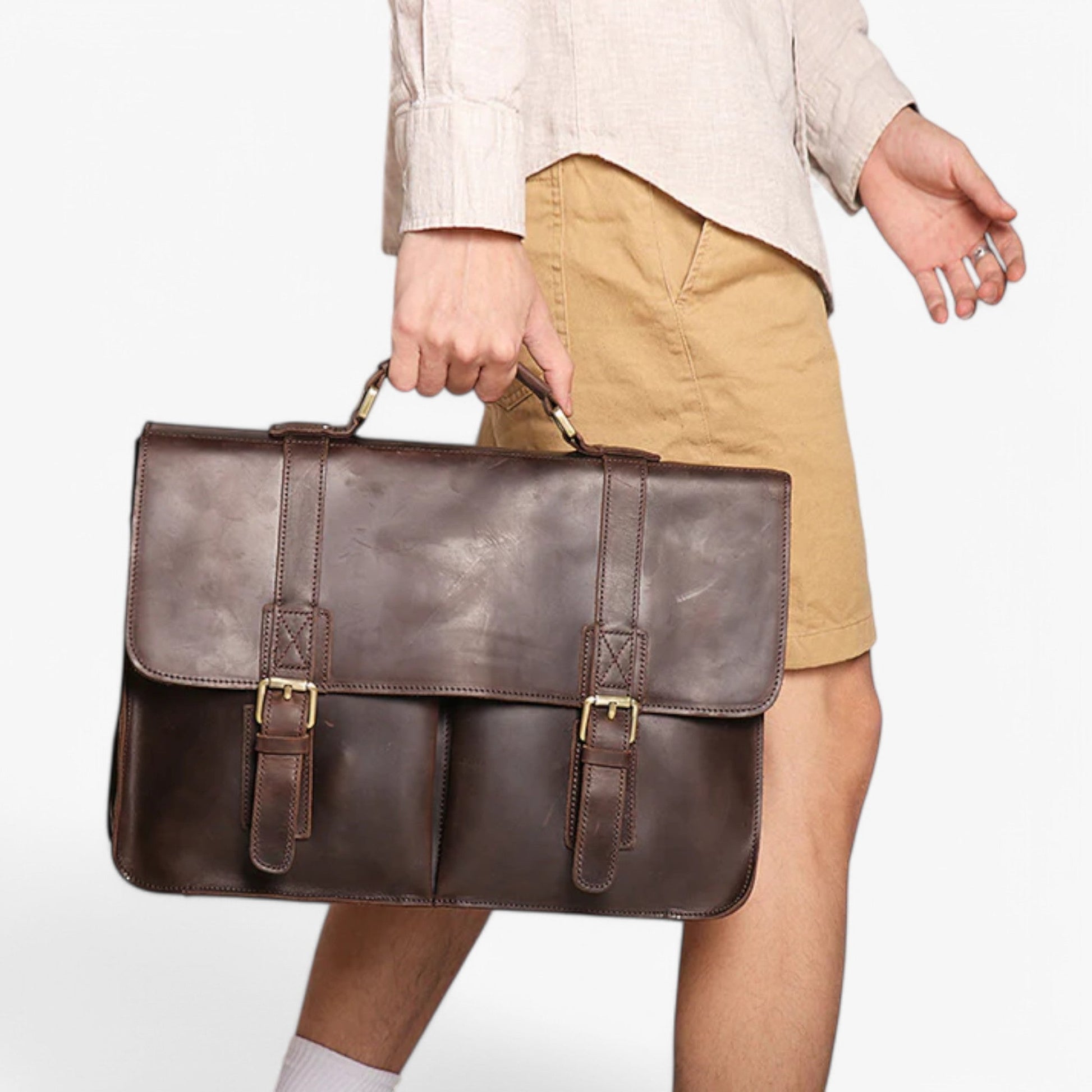 Borsa Portadocumenti Marrone Con Patta Donna — Enna, immagine 5