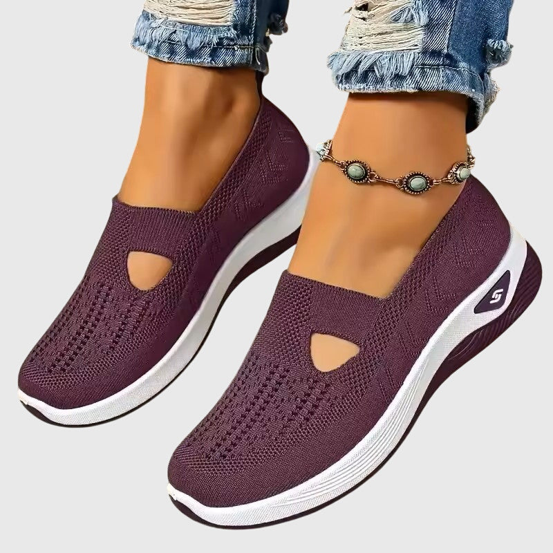 Sneakers Slip On Da Donna In Tessuto Traforato Con Suola Spessa, immagine 14