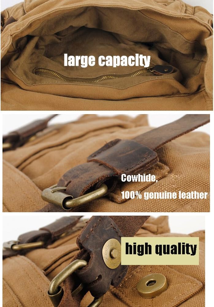 Borsa Messenger Verde Porta Laptop In Tela Uomo — Jonio, immagine 7
