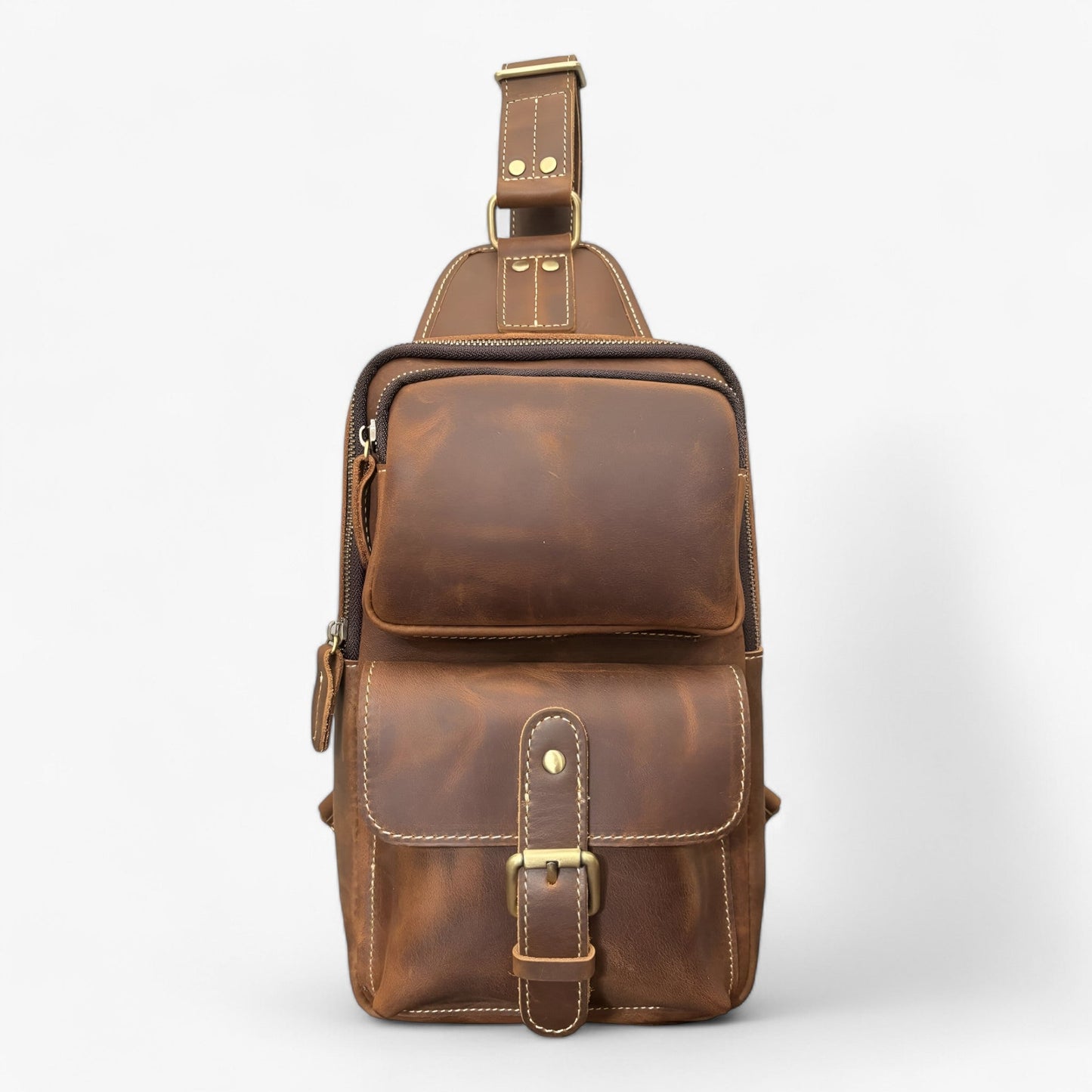 Borsa Tote Marrone Vintage Donna — Siena, immagine 7