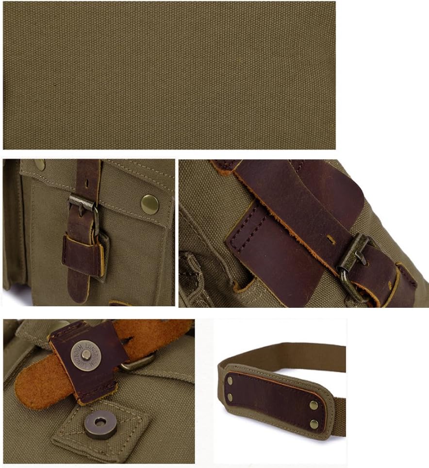 Borsa Messenger Verde Porta Laptop In Tela Uomo — Jonio, immagine 6