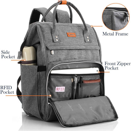 Zaino Multicolore Porta Laptop Da 15,6 Pollici Donna — Studio, immagine 3