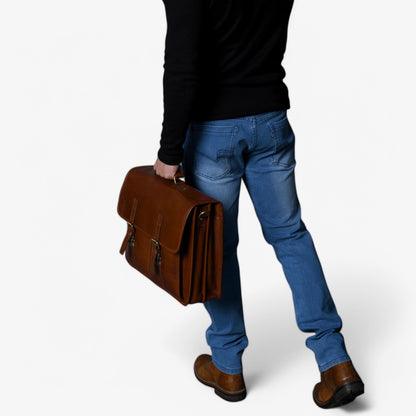 Borsa Portadocumenti Marrone Con Patta Uomo — Savona, immagine 7