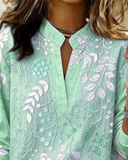 Blusa Floreale Da Donna Con Scollo A V E Maniche Tre Quarti, immagine 14