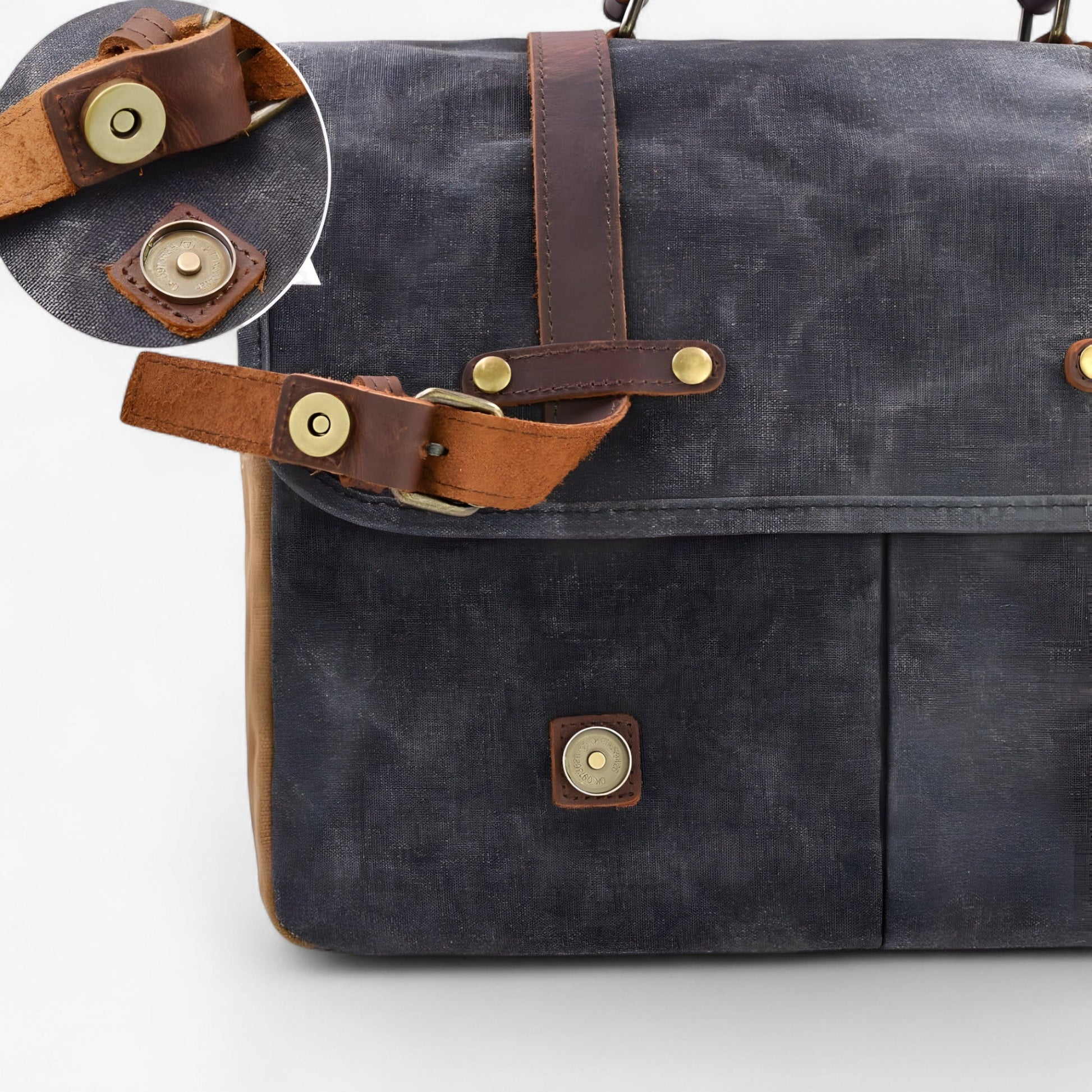 Borsa Messenger Marrone Porta Laptop Uomo — Luino, immagine 2