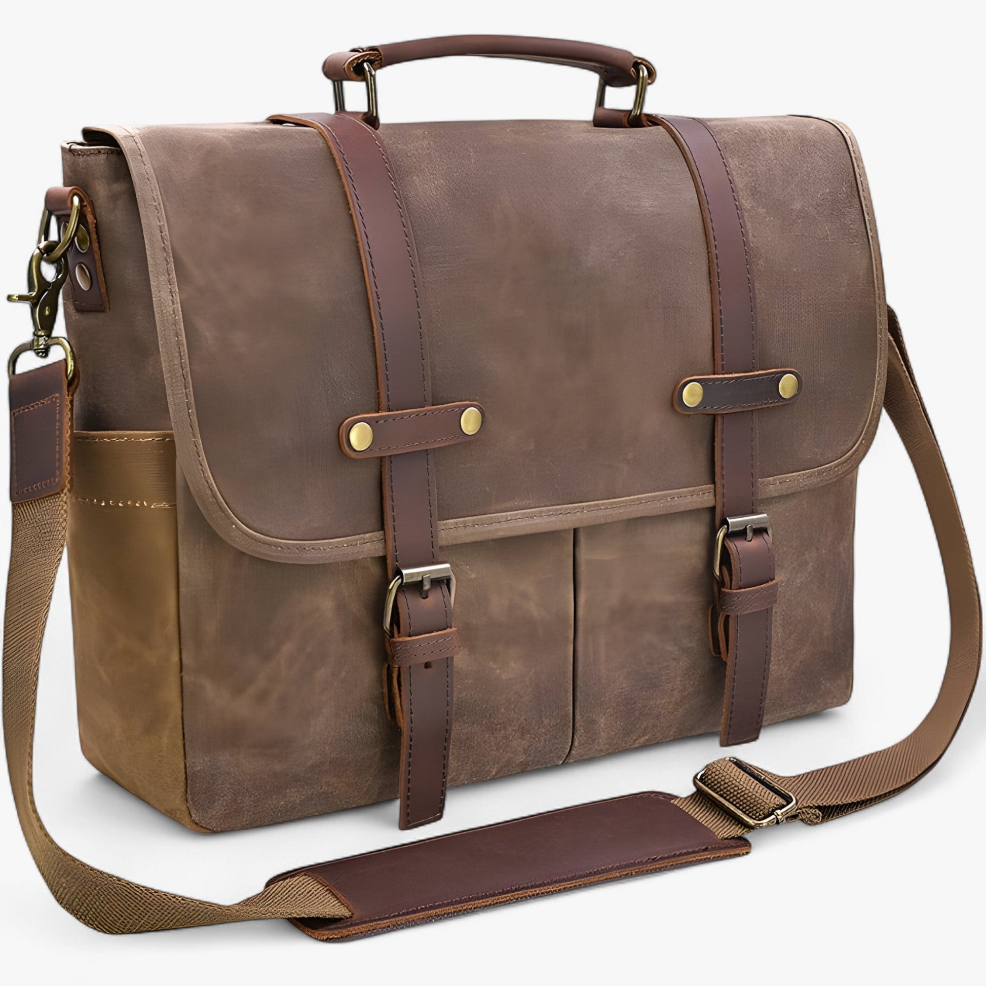 Borsa Messenger Marrone Porta Laptop Uomo — Luino, immagine 1