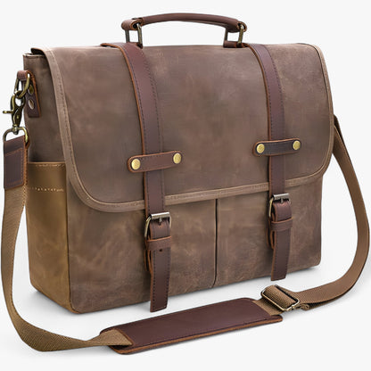 Borsa Messenger Marrone Porta Laptop Uomo — Luino, immagine 1