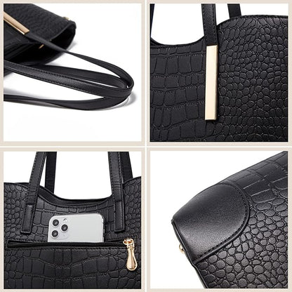 Set Borse Tote Nere Intrecciate 3 Pezzi Donna — Ravenna, immagine 2