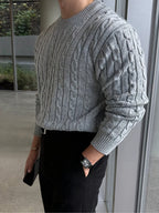 Maglione A Trecce Da Donna Con Girocollo E Maglia Spessa, immagine 11