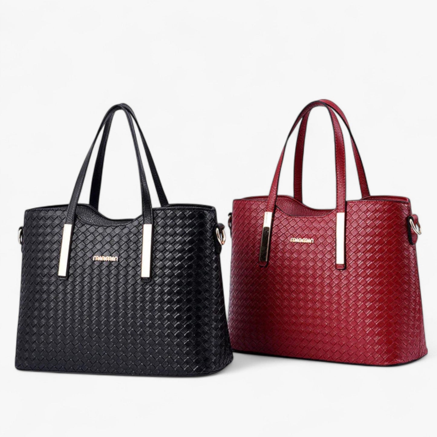 Set Borse Tote Nere Intrecciate 3 Pezzi Donna — Ravenna, immagine 5