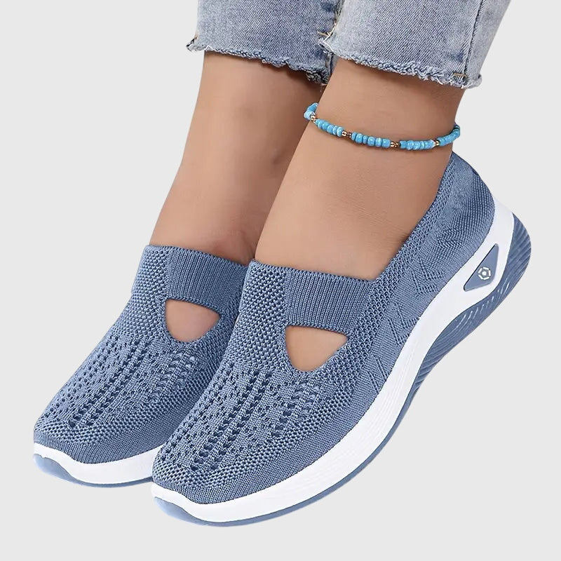 Sneakers Slip On Da Donna In Tessuto Traforato Con Suola Spessa, immagine 3