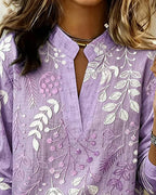 Blusa Floreale Da Donna Con Scollo A V E Maniche Tre Quarti, immagine 3