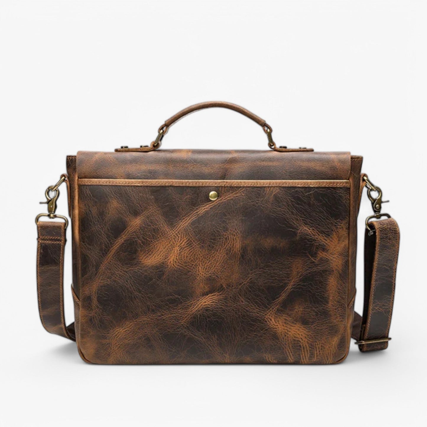 Borsa Messenger Marrone Vintage Unisex — Matera, immagine 2