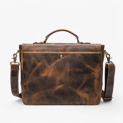 Borsa Messenger Marrone Vintage Unisex — Matera, immagine 2