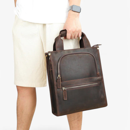 Borsa Portadocumenti Marrone Con Patta Unisex — Aversa, immagine 2