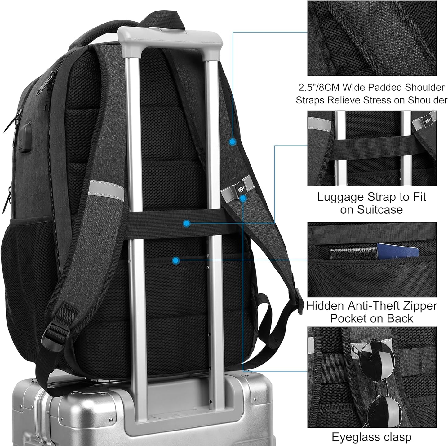 Zaino Multicolore Porta Laptop Da 17,3 Pollici Uomo — Roma, immagine 5
