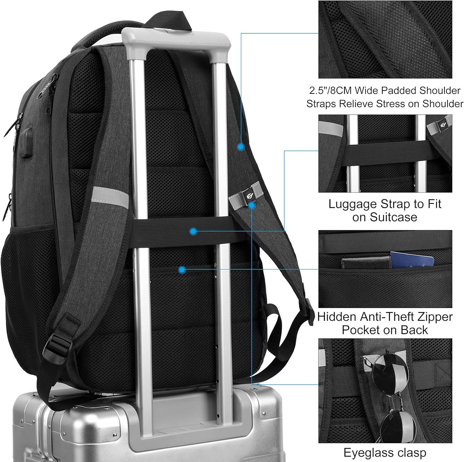 Zaino Multicolore Porta Laptop Da 17,3 Pollici Uomo — Roma, immagine 5