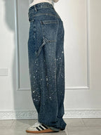 Jeans Balloon Da Donna A Gamba Larga Con Dettagli Brillanti, immagine 3