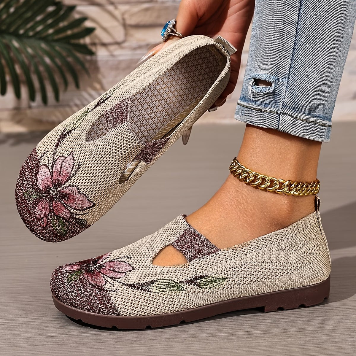 Ballerine Ergonomiche a Motivo Floreale da Donna — Rosalie