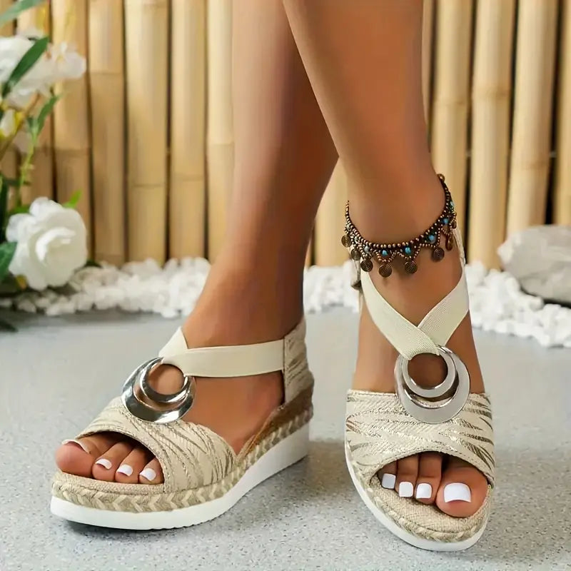 Luna — Sandali Espadrillas Con Zeppa Da Donna, immagine 3