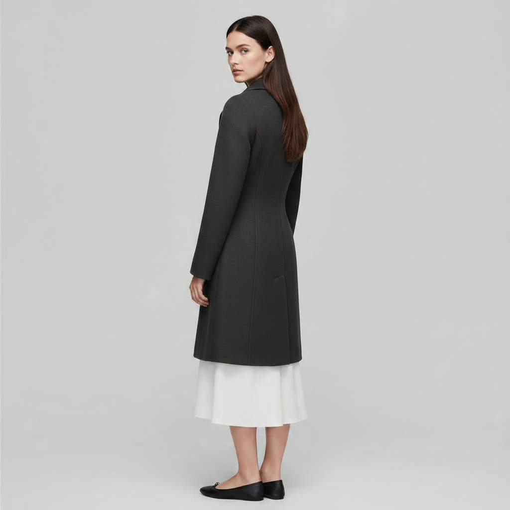 Cappotto Lungo Da Donna Con Bottoni E Colletto A Revers, immagine 4